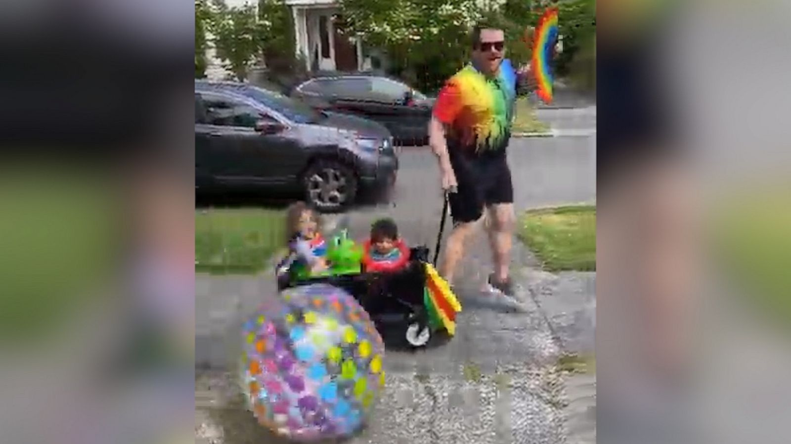 VIDEO: Seattle dads and their kids celebrate Pride with their own mini-parade