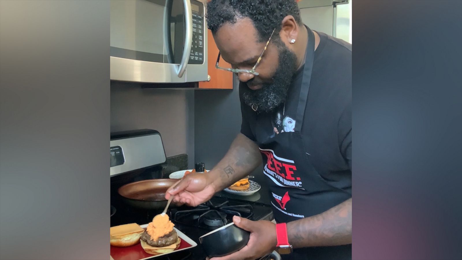 VIDEO: Chef Lamar Moore grills a burger without a grill