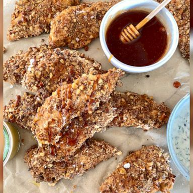 VIDEO: How to make spicy honey mustard pretzel chicken fingers at home