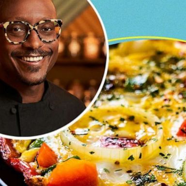 VIDEO: 'Top Chef' Gregory Gourdet's crispy-edged omelet and herb salad with Sriracha