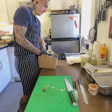 VIDEO: Chef makes food for others at home to stay afloat during pandemic