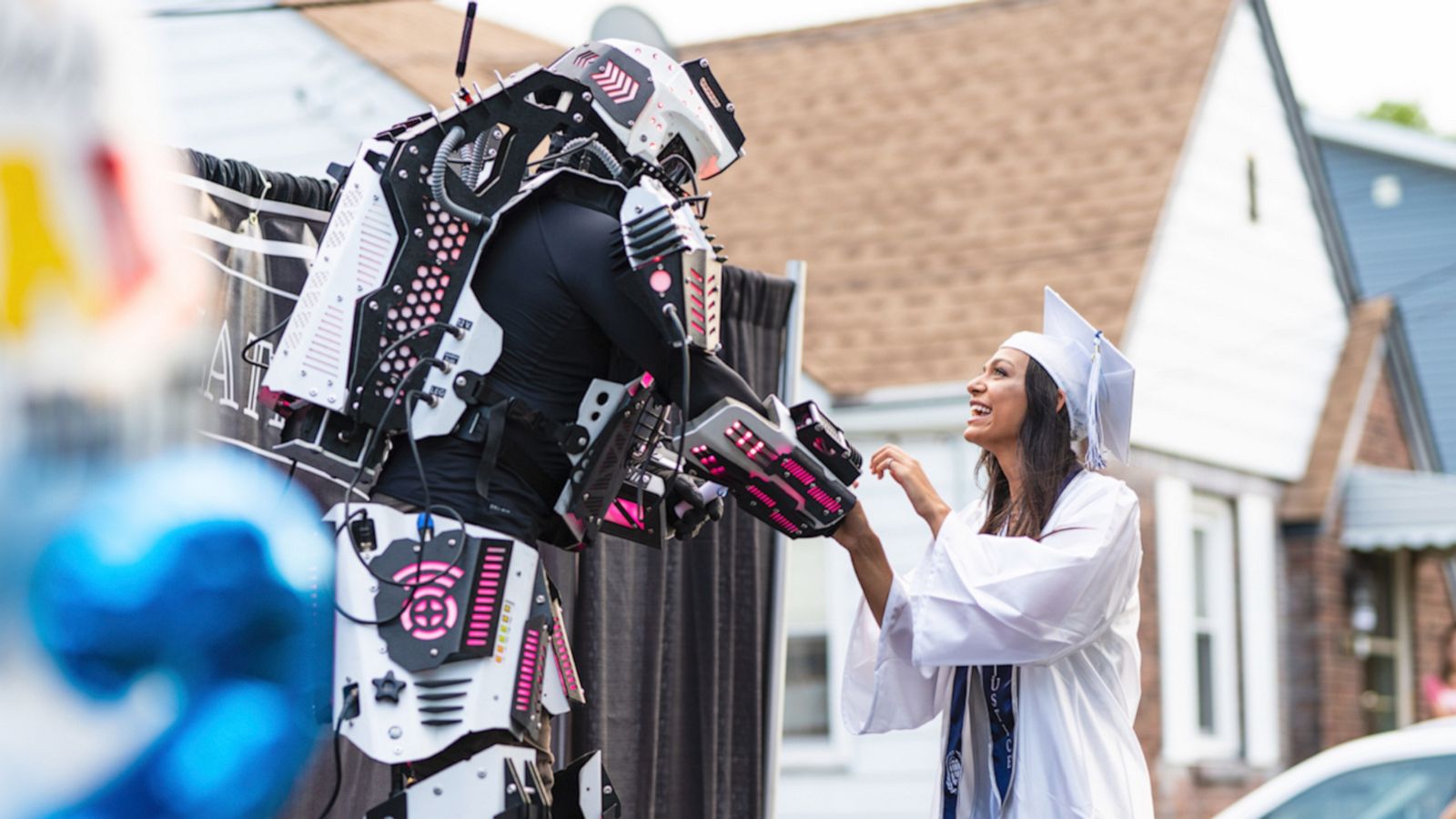 VIDEO: NJ mom throws an epic graduation with a DJ and a robot