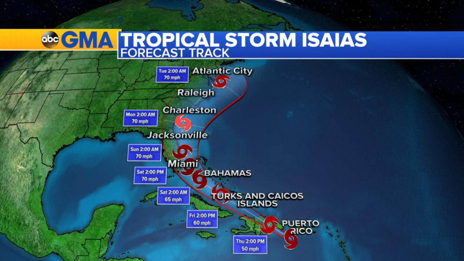 VIDEO: Tropical Storm Isaias could near the US East Coast by this weekend