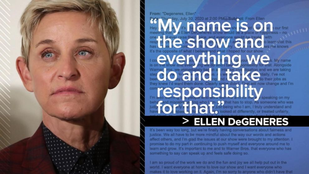 Degeneres Responds To Allegations Of Toxic Work Environment Video Abc News