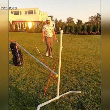 VIDEO: Man does Rube Goldberg machine golf trick shot 