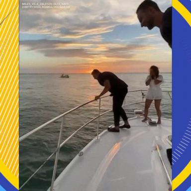 VIDEO: Friend dives overboard to save engagement ring in proposal cruise prank