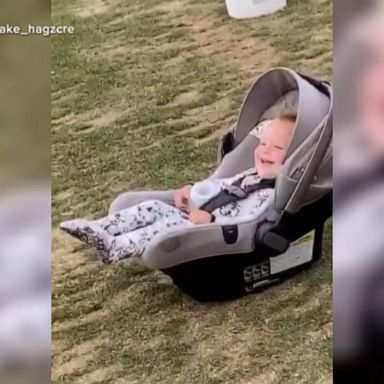 VIDEO: Adorable golf fail as baby yells during mom’s backswing 