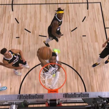 VIDEO: NBA playoffs tip off at the bubble with virtual fans