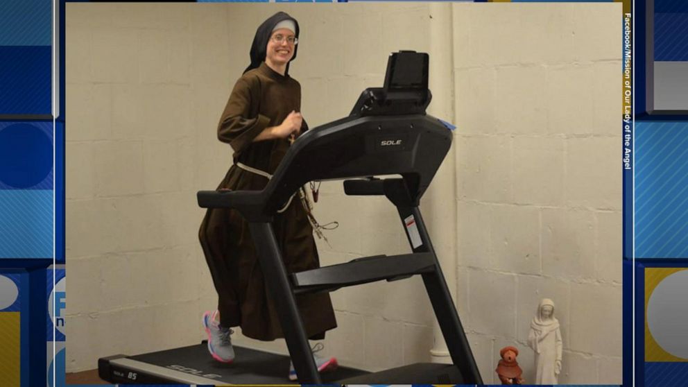 VIDEO: Nun runs marathon on a treadmill