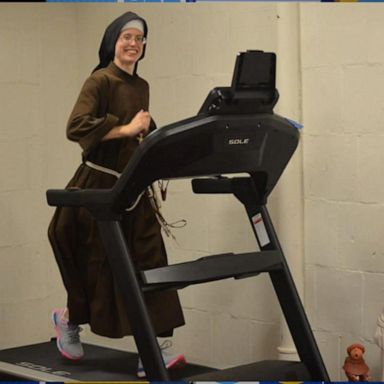 VIDEO: Nun runs marathon on a treadmill