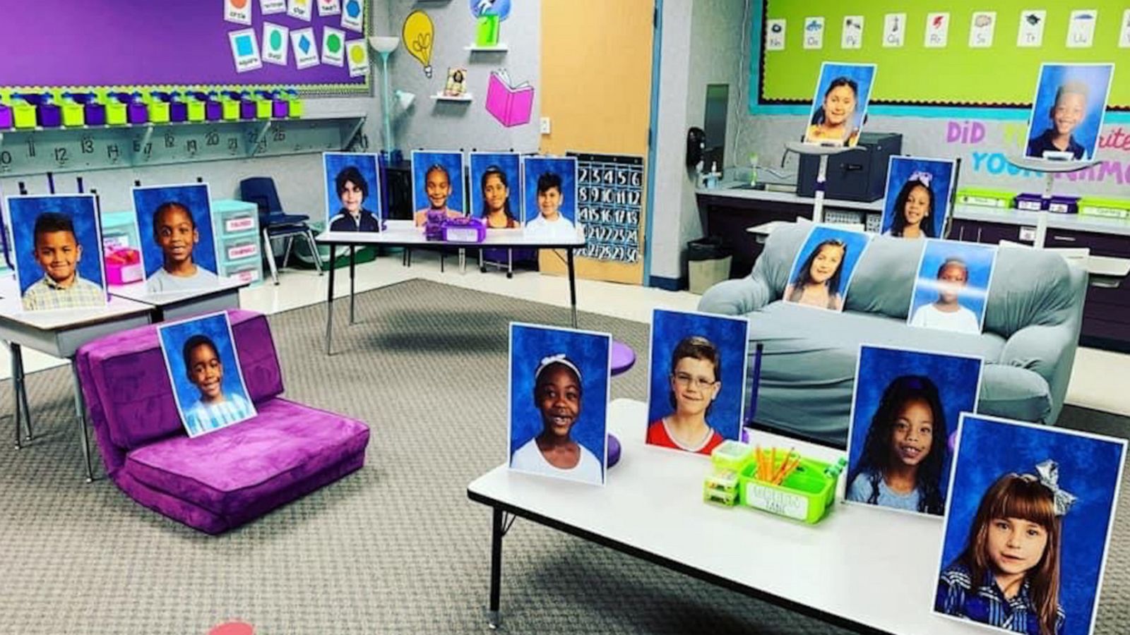VIDEO: Texas school principal fills empty 'virtual' classrooms with giant student photos