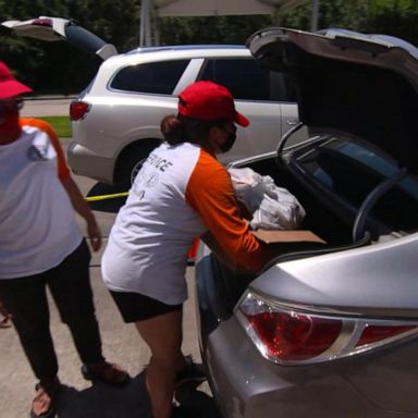 VIDEO: Wells Fargo helps families in need by turning key locations into drive-up food banks