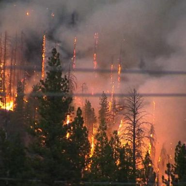 VIDEO: Wildfire traps campers in California