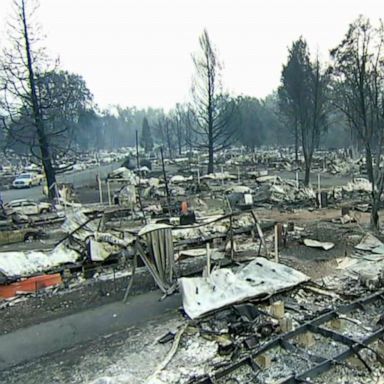 VIDEO: Destruction from massive wildfires amid race to escape