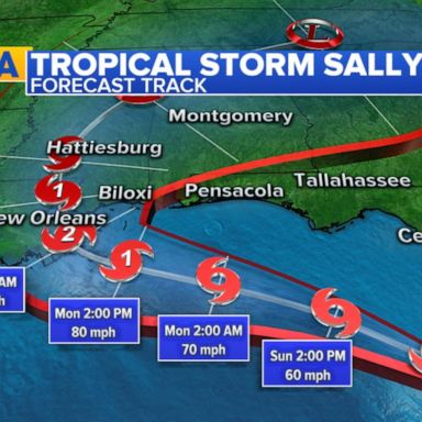 VIDEO: Tropical storm Sally threatens the Gulf Coast