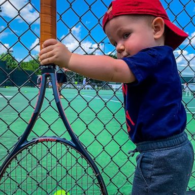 VIDEO: Tennis pro couple’s son ‘helps’ in the cutest way imaginable