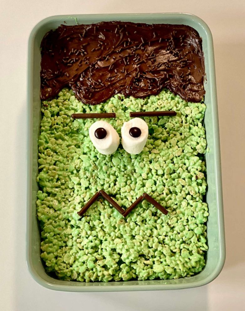 PHOTO: I made Pinterest's top trending Halloween recipes, which included Frankenstein Rice Krispies.