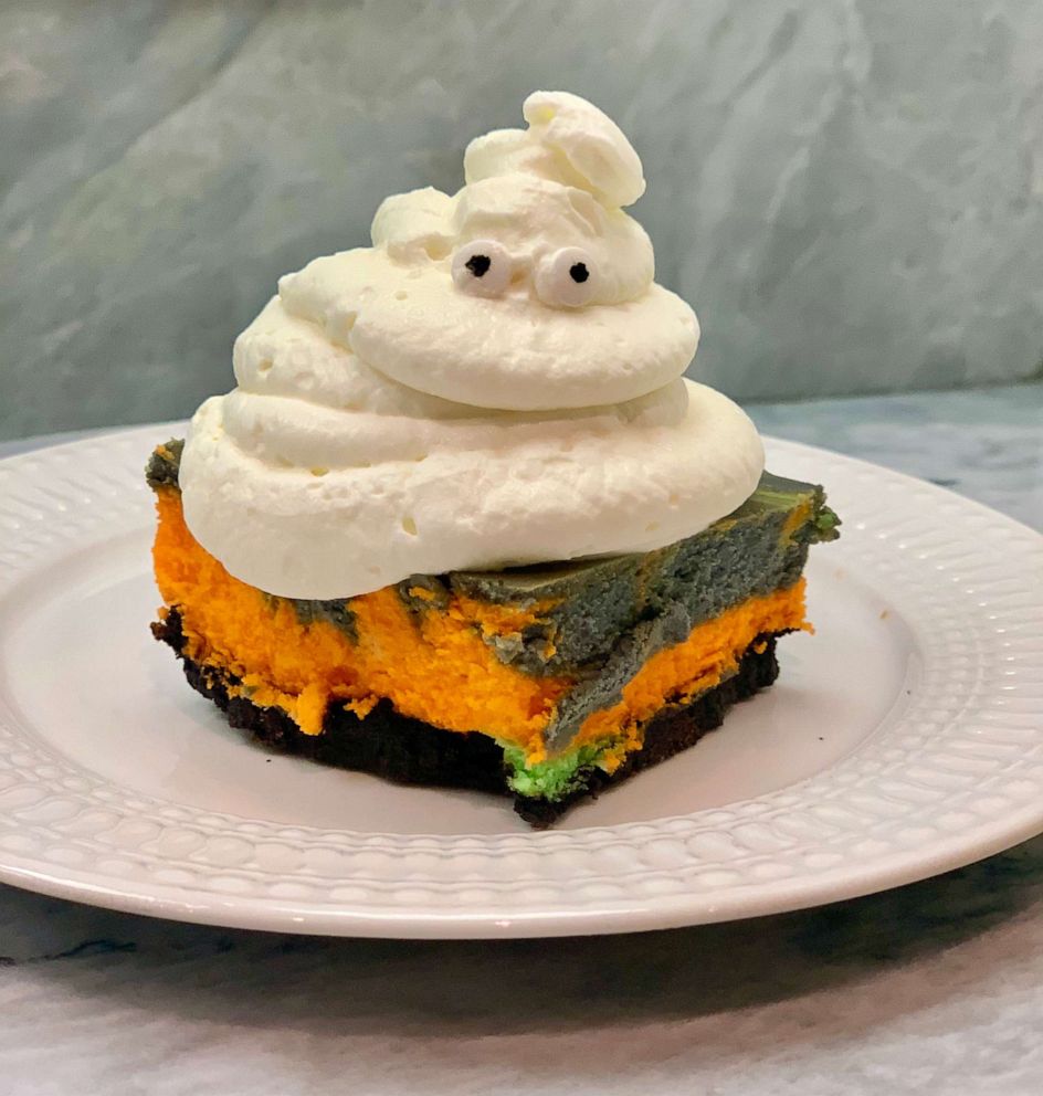 PHOTO: I made Pinterest's top trending Halloween recipes, which included Halloween Cheesecake Bars.