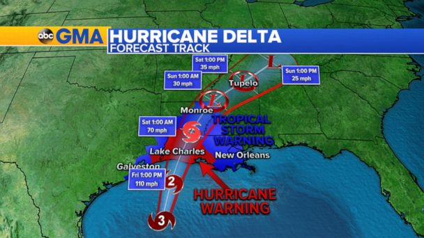 Video Tracking Hurricane Delta As It Takes Aim At Gulf Coast Abc News 8775