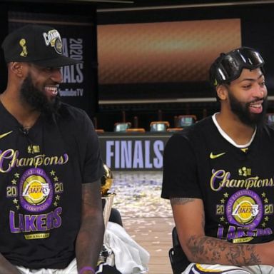 VIDEO: Lakers' stars LeBron James and Anthony Davis on their NBA Finals victory