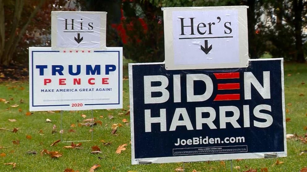 Couple Displays Dueling His And Hers Political Signs Video Abc News