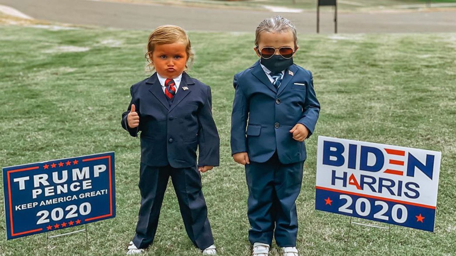 VIDEO: Twins win Halloween with Trump and Biden costumes