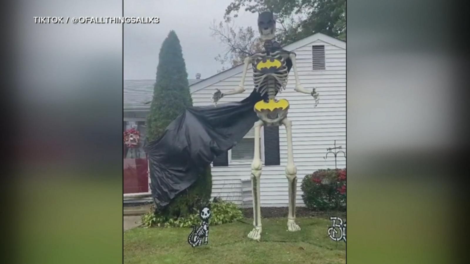 VIDEO: Giant skeleton decoration takes over Halloween 2020