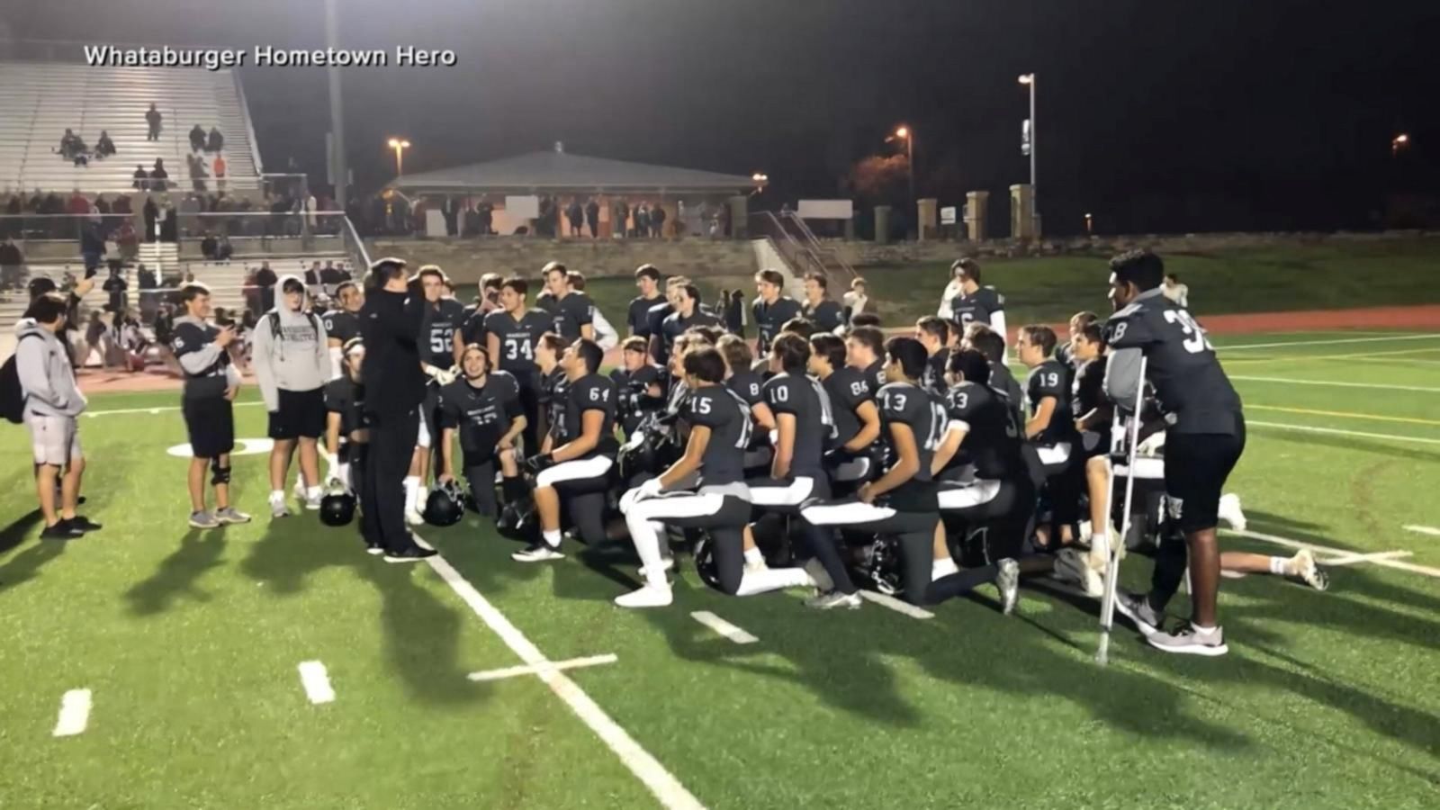 VIDEO: Special moment for high school football team manager