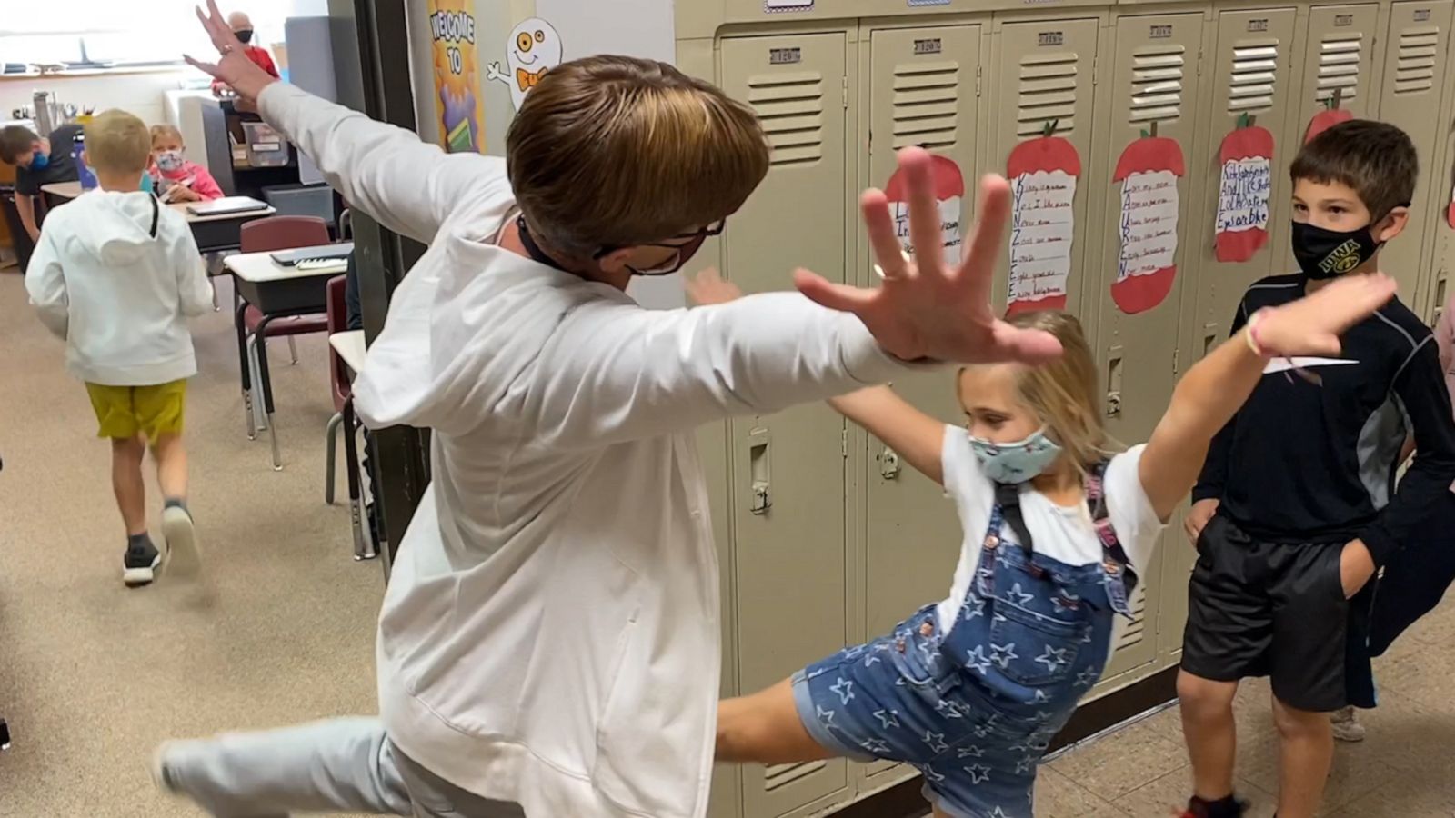 VIDEO: This teacher kicks off class in the best way with each of her students