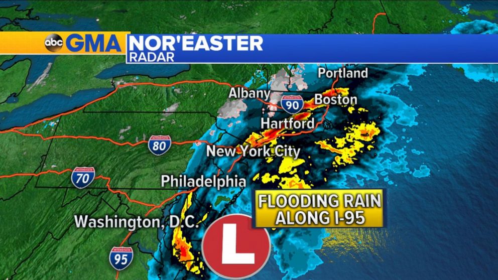 Northeaster Nor'easter bringing heavy rain, snow and gusty winds to northeast US | GMA