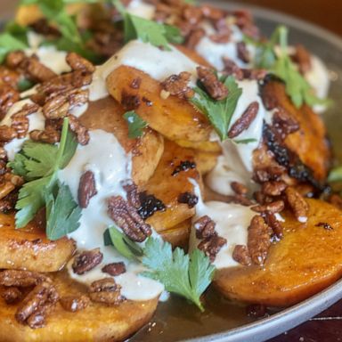 VIDEO: Make these roasted sweet potatoes with yogurt and spiced pecans for the holidays