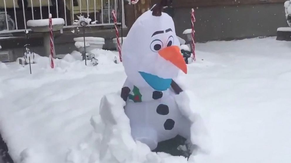 Snowman Olaf Comes To Life After Being Buried Under The Snow Video Abc News