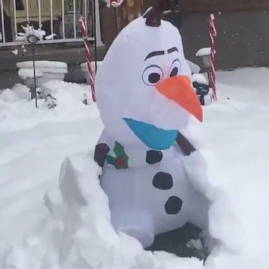 VIDEO: Snowman Olaf comes to life after being buried under the snow