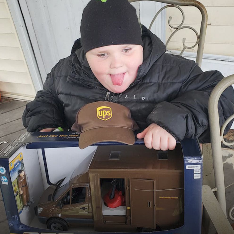 UPS drivers deliver a special surprise to their biggest fan