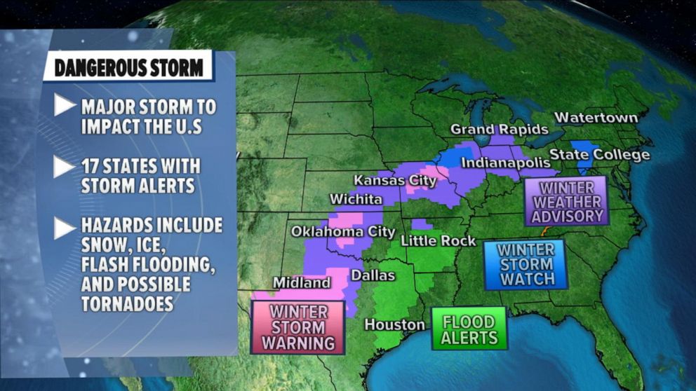 Major New Year's storm to bring ice, snow, possible tornadoes and flash ...
