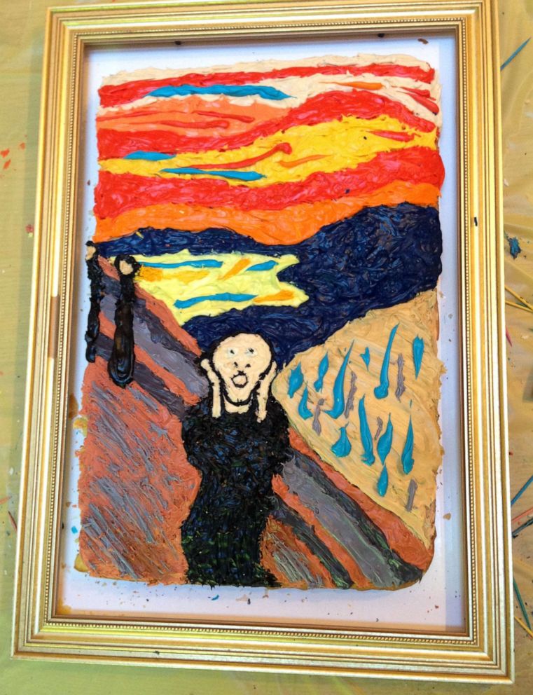PHOTO: Emily Zauzmer's cake version of The Scream painted by Norwegian Expressionist artist Edvard Munch.