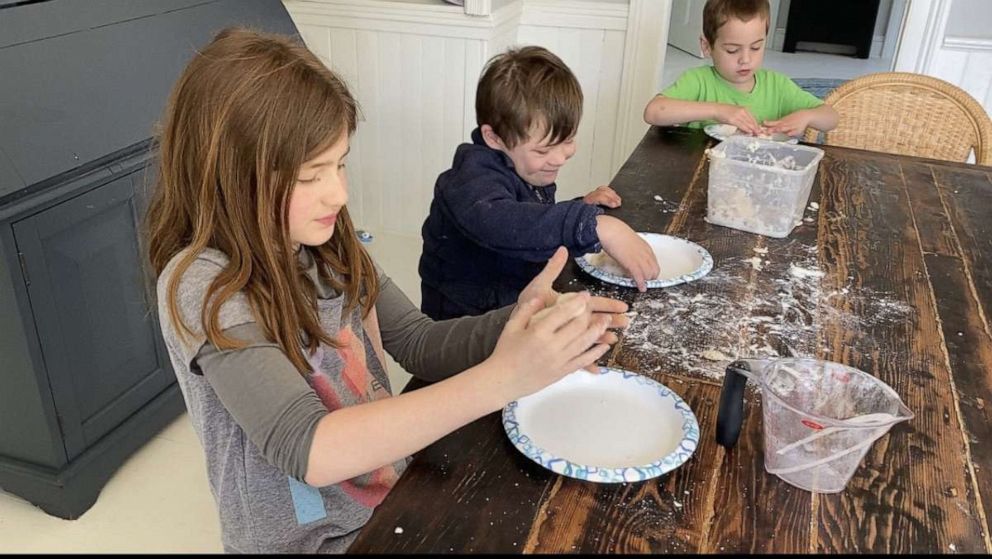 PHOTO: Making salt dough. 