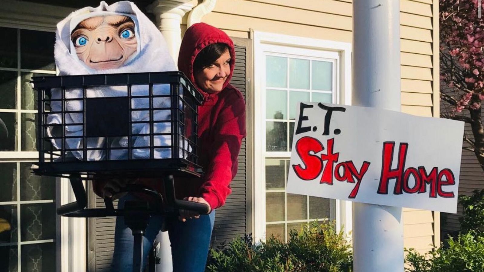 PHOTO: Erin Kemble of Clifton, Virginia dresses as a new character on her porch each day.