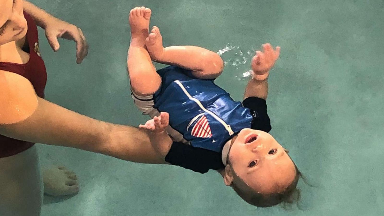 PHOTO: 8-month-old Oliver Meyer at his swim lessons at Little Fins in Colorado Springs, Colorado.