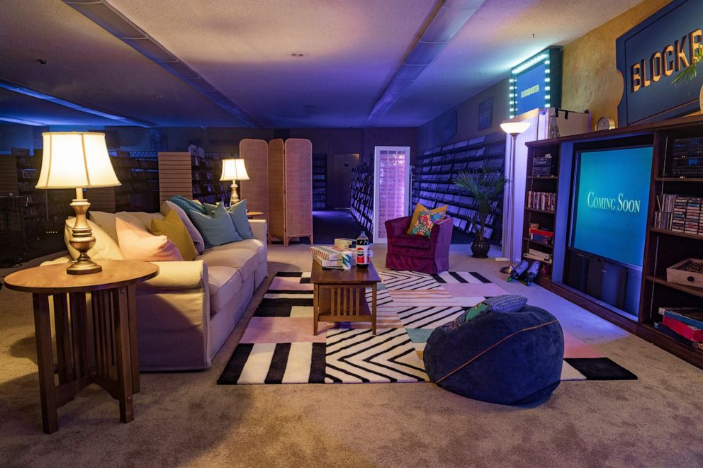 PHOTO: The interior of the Blockbuster available on Airbnb. 