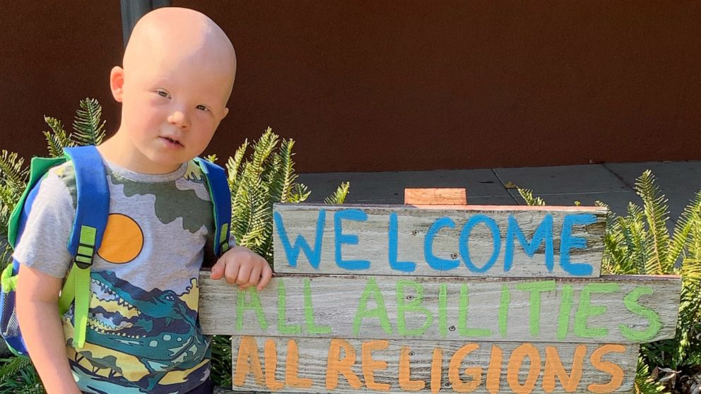 PHOTO: Drew Bausman outside his inclusive school. 