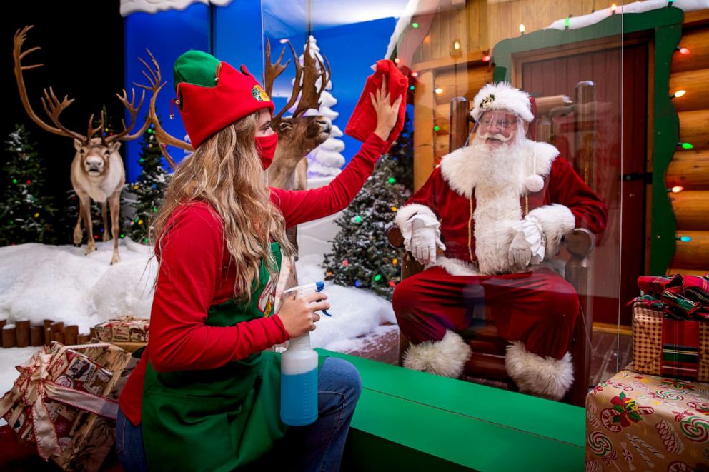 PHOTO: Cleaning takes place between each Santa visit at Bass Pro Shops. 