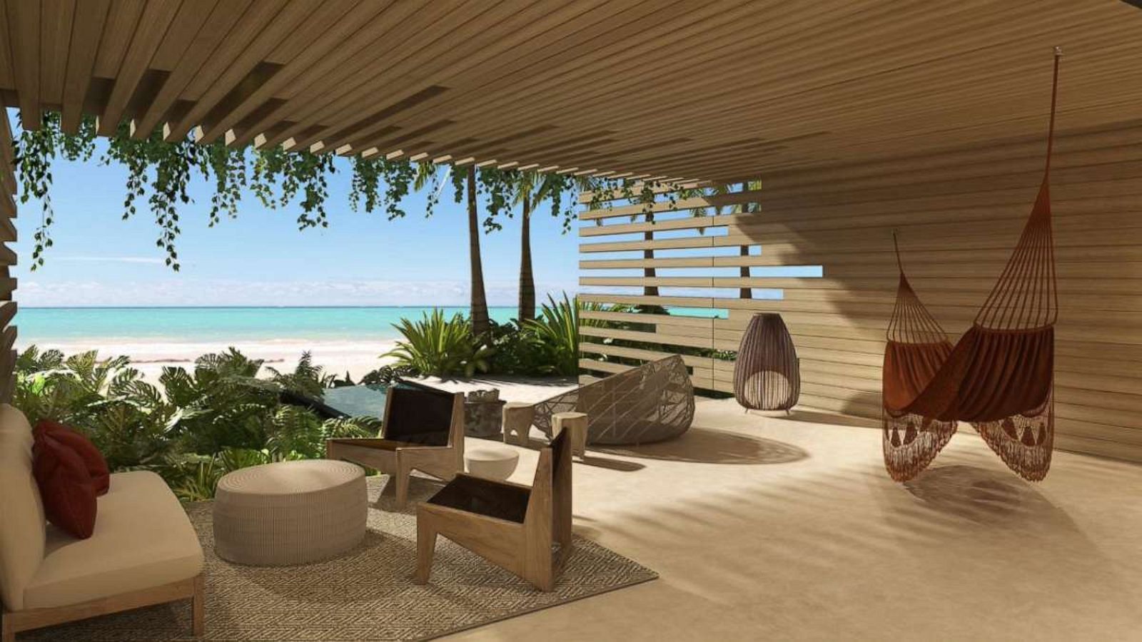 PHOTO: View from the patio of the Beachfront Pool Suite at Banyan Tree Mayakoba.