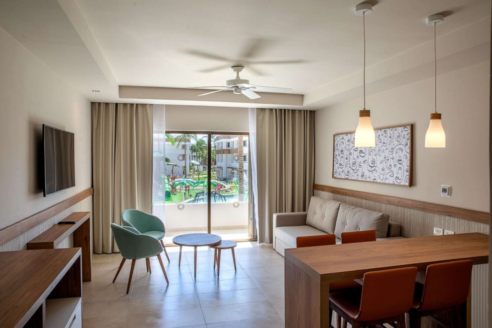 PHOTO: Sitting area of "the suite" at Bahia Principe Grand Tulum. 