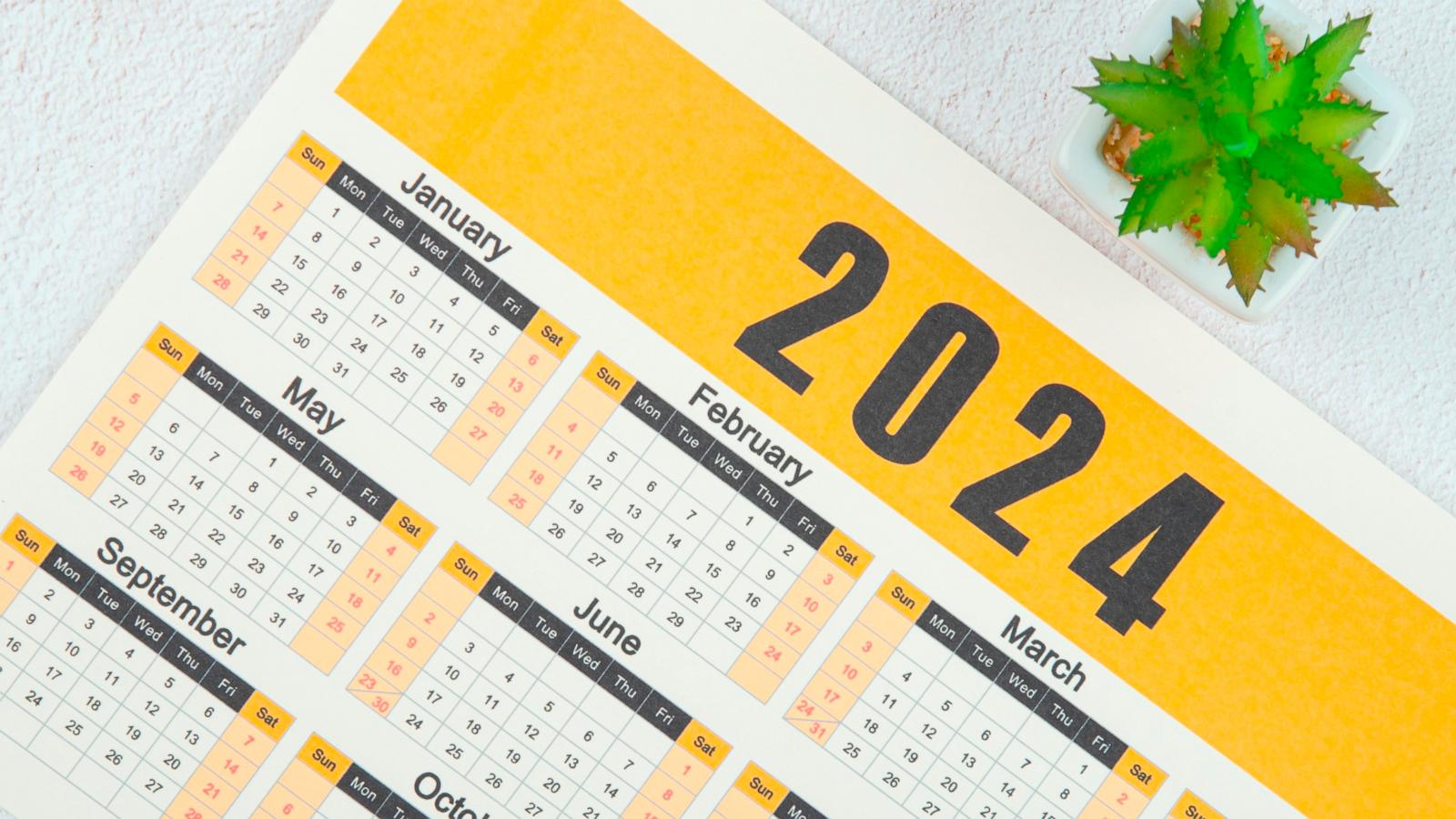 PHOTO: A 2024 calendar is seen in this undated stock photo.