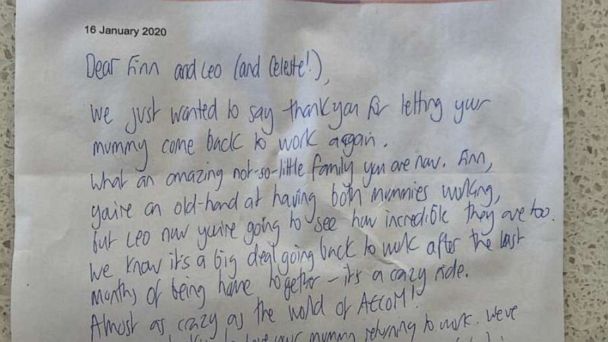 Mom's managers write sweet letter to kids when she returns from ...