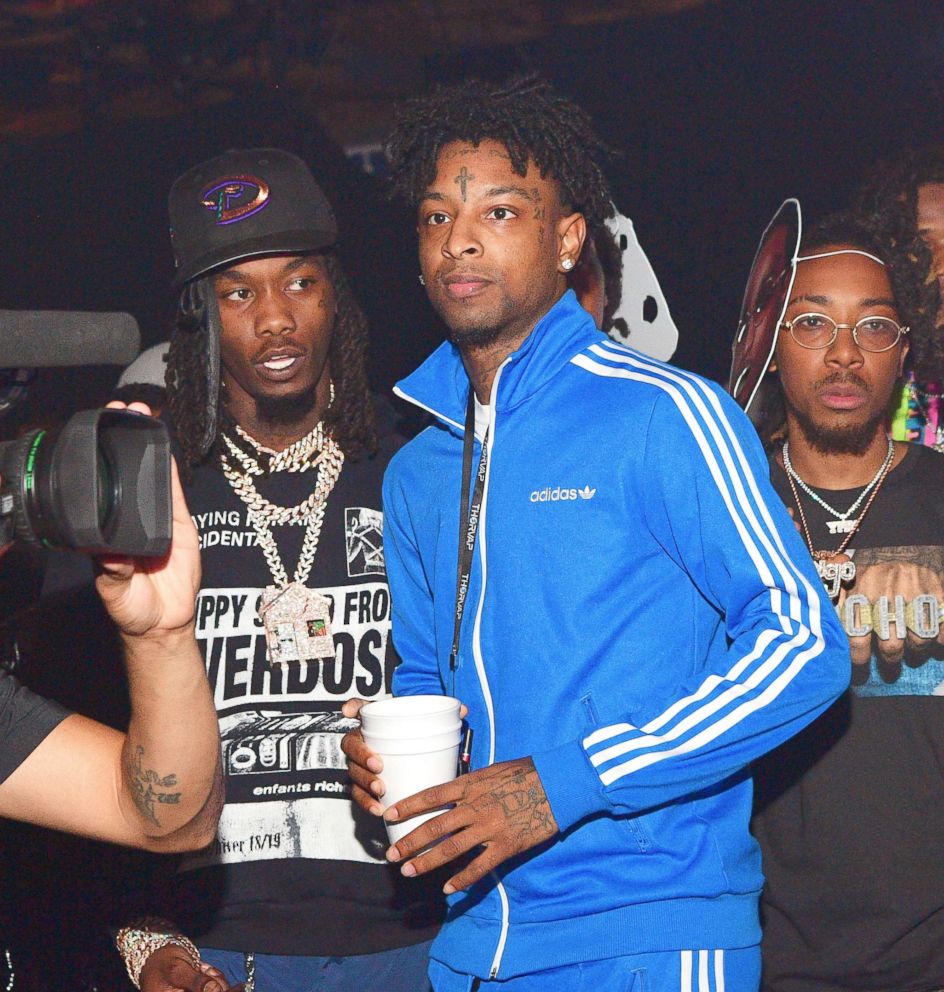 PHOTO: Offset and 21 Savage attend an event on Oct. 12, 2018, in Los Angeles.