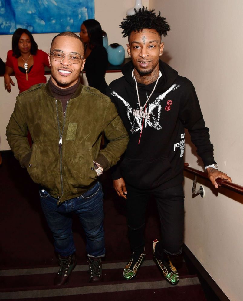 PHOTO: T.I. and 21 Savage attend an event on Feb. 4, 2017, in Houston.