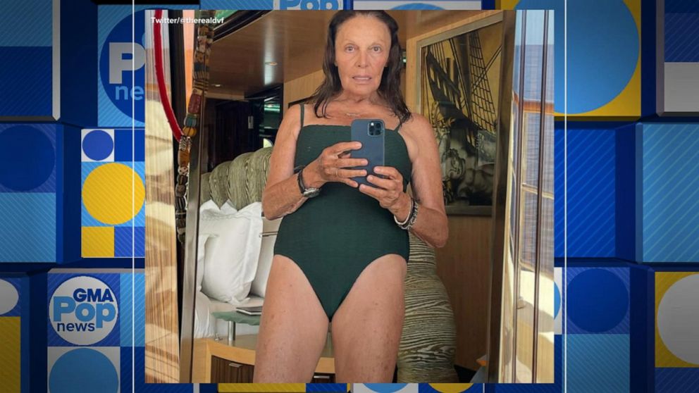 Diane von Furstenberg posts swimsuit selfie celebrating her 74th birthday