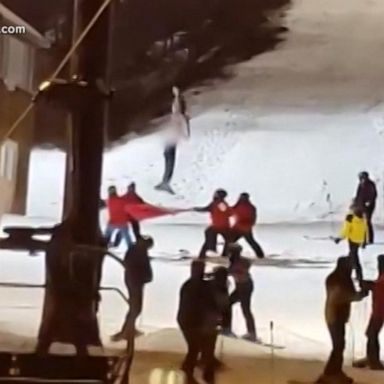 VIDEO: Harrowing video shows teen skier rescued from chairlift